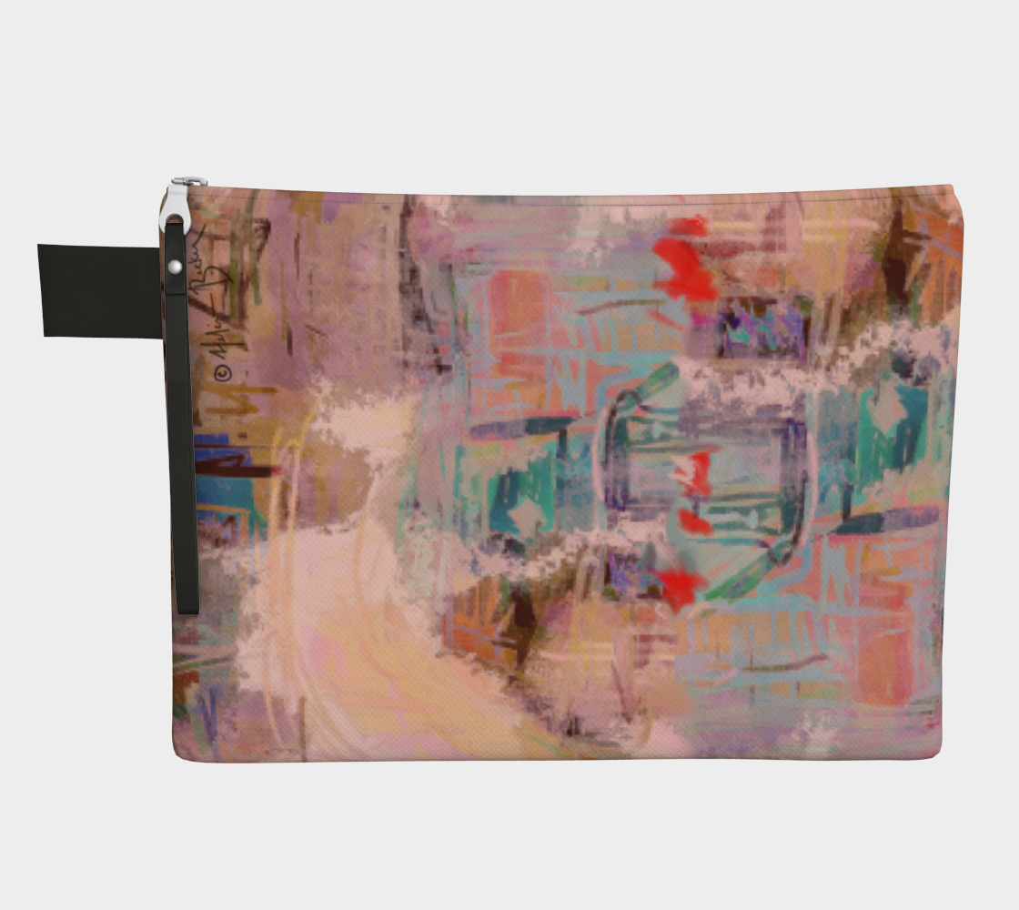 City Blocks (Warm Coral) Zippered Pouch - - ON VACATION!!! - Back Next Year