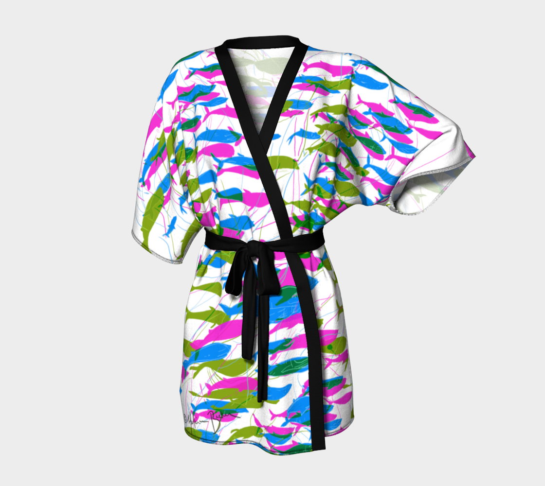 Blue Whale (Multicolour) Kimono - - ON VACATION!!! - Back Next Year