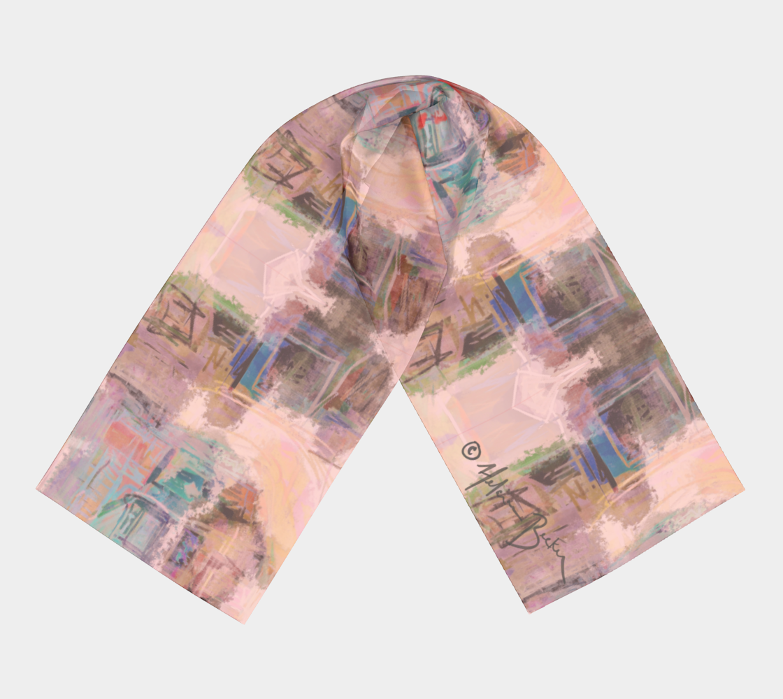 City Blocks (Warm Coral) Long Scarf - - ON VACATION!!! - Back Next Year